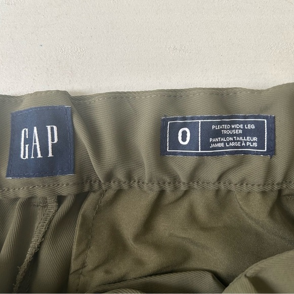 GAP 365 High Rise Pleated Trousers Tailored Pants Olive Green Size 0 NWT - Picture 13 of 14